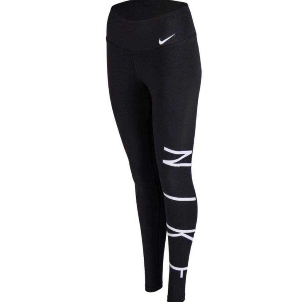 Nike Dri‑Fit Graphic Training Leggings – Black/White Logo Size Medium